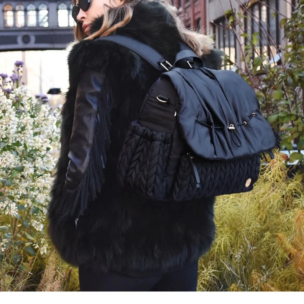 Black Quilted Baby Bag